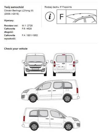 Cruz csomagtér-tetőplatform Peugeot Partner II Long