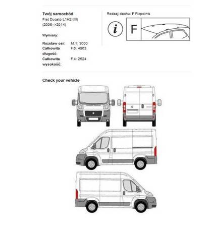 Platform tetőcsomagtartó Fiat Ducato L1H2