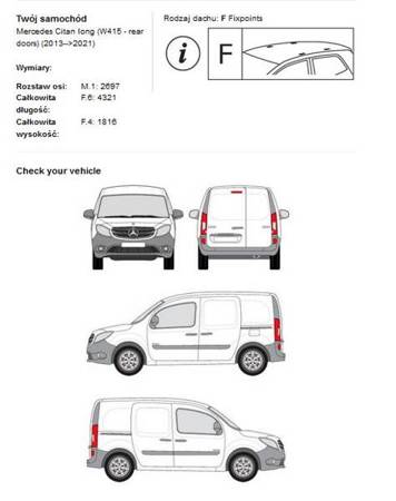 Poggyász tetőplatform Mercedes Citan L1 2013-