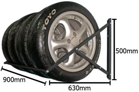 S4 falra szerelhető gumiabroncs polc garázsba
