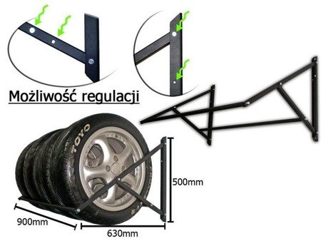 S4 falra szerelhető gumiabroncs polc garázsba