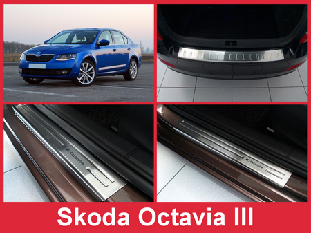 SKODA OCTAVIA 3 készlet (hátsó lökhárító borítás + küszöblemezek)