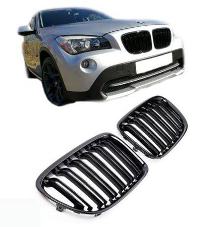 VESE GRILL BMW X1 E84 09-15 DUPLA FÉNYES FEKETE