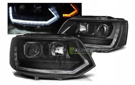 Vw T5 lámpák 10-15 led cső fekete t6 megjelenés drl lift